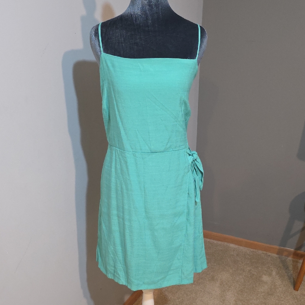 Nine‎ West Aqua Faux Wrap Dress Sz XL